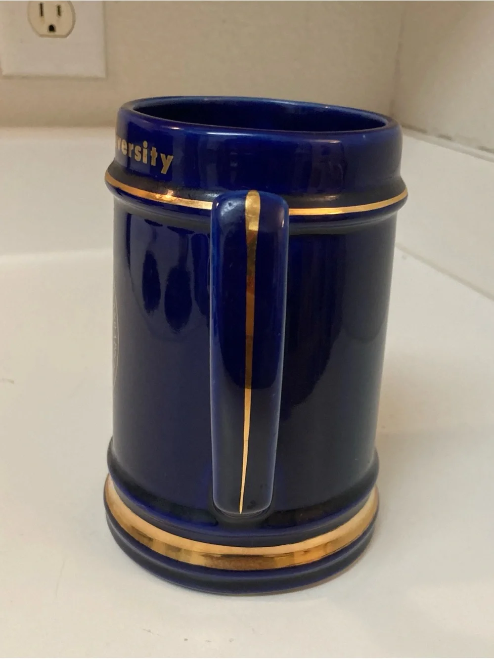Vtg Kansas State University Ceramic Stein Mug 6” Tall Wildcats